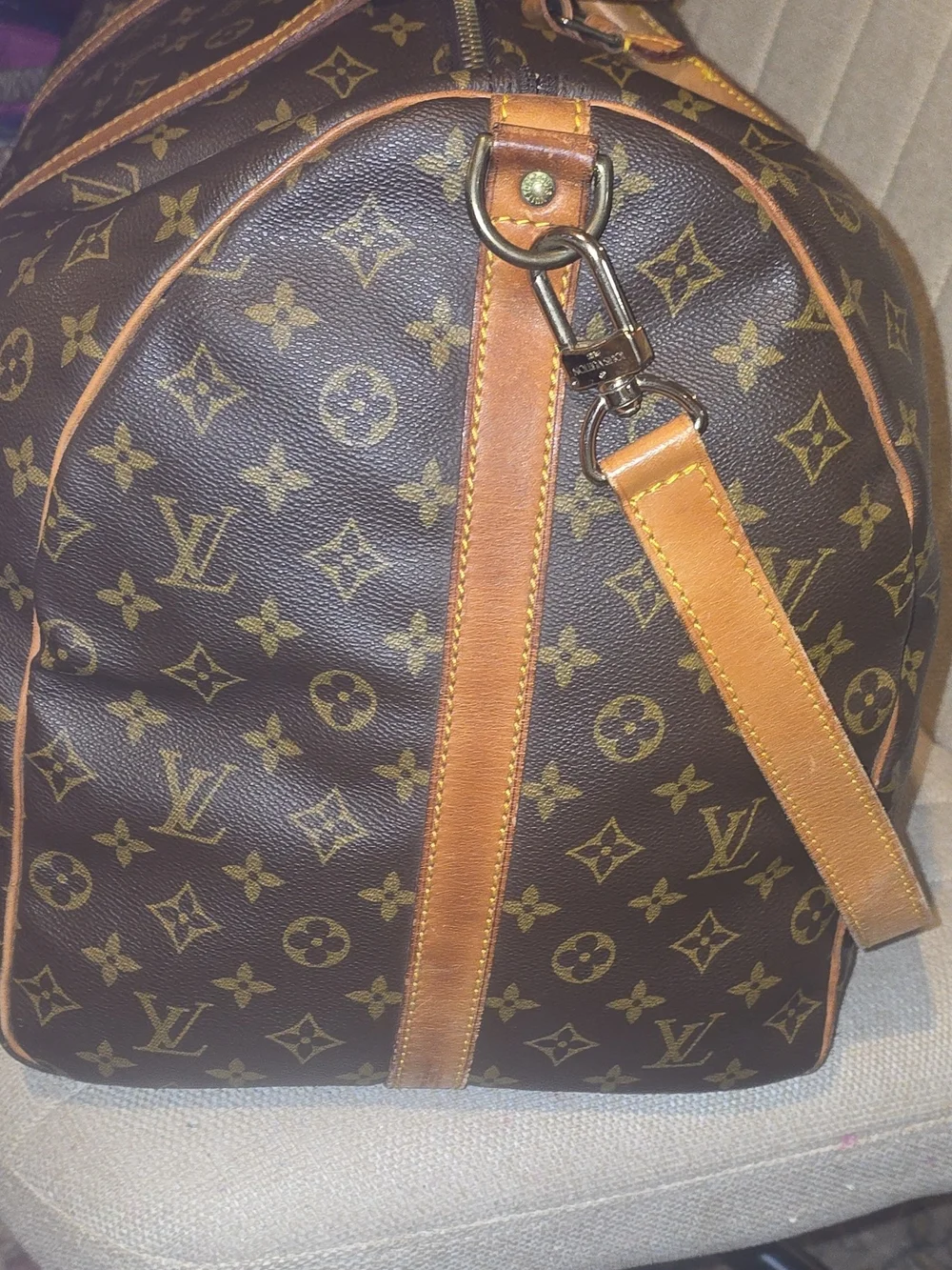 Authentic Louis Vuitton Keepall Bandoulière 60 Monogram Duffel Travel Bag Strap
